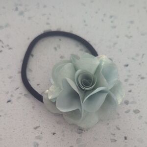 Elegant Mint Green Floral Hair Tie